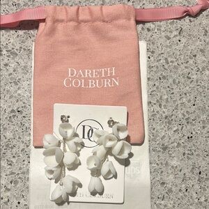 Dareth Colburn White Floral Earrings